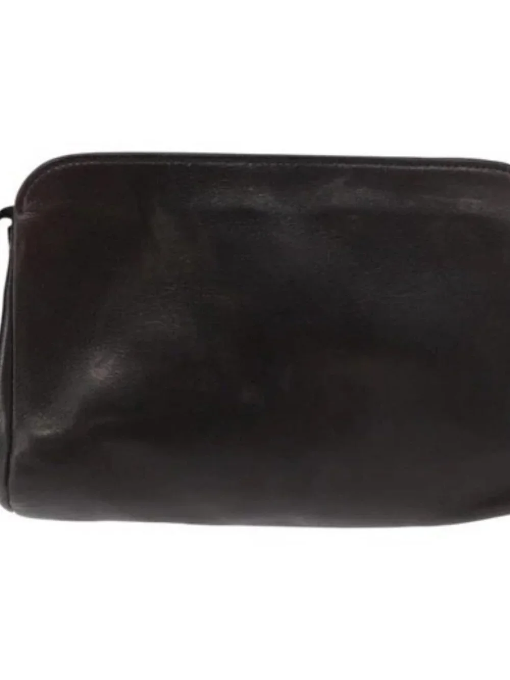 CHANEL Pouch Lamb Skin Black Gold CC Auth fm5050